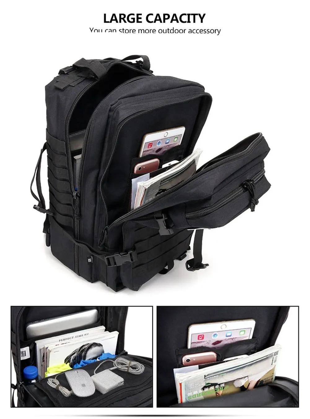 30L;/50L Large Capacity Men Army Military Tactical Backpack 3P Softback Outdoor Waterproof Bag Hiking Camping Hunting Bags
