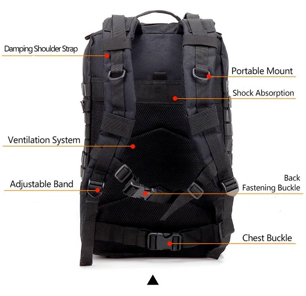 30L;/50L Large Capacity Men Army Military Tactical Backpack 3P Softback Outdoor Waterproof Bag Hiking Camping Hunting Bags