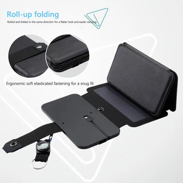 Portable Solar Panel Foldable 5V 2.1A USB - Image 3
