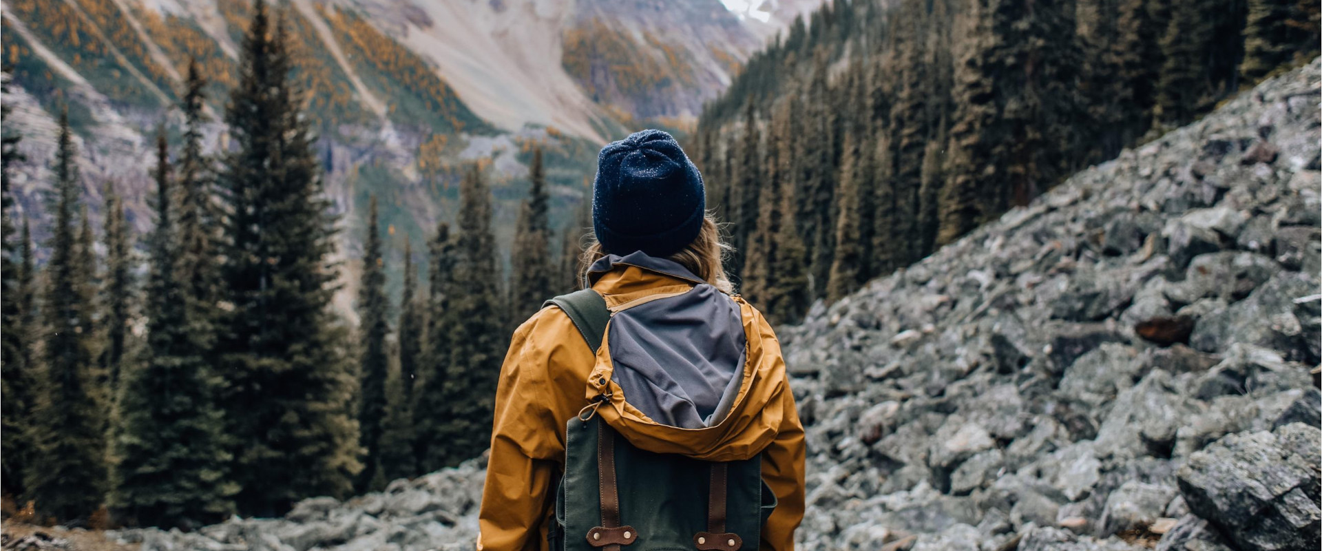 hiker in mountains